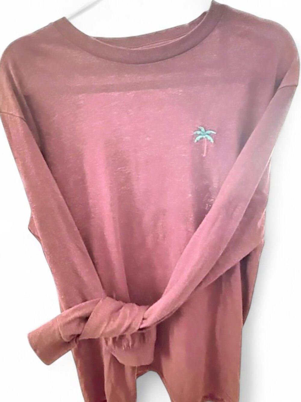 Men's Long-Sleeve Crewneck Shirt in Dusty Rose